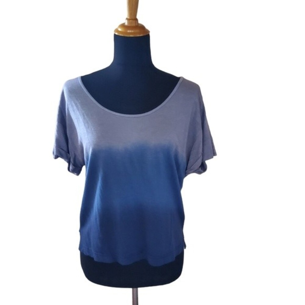 Patterson J. Kinkaid Floriana Ombré Tie Dye Top XS Blue Grey